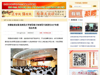 【中国高校之窗】安徽省委对best365中国官方网站领导班子和领导干部进行2017年度综合考核