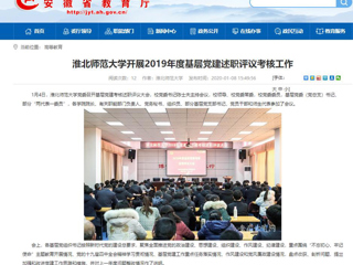 【安徽教育网】：best365中国官方网站开展2019年度基层党建述职评议考核工作