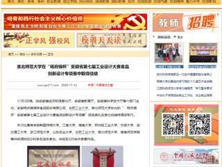 【中国高校之窗】：best365中国官方网站在“杨府锦杯”安徽省第七届工业设计大赛食品创新设计专项赛中取得佳绩